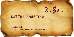 Kéki Zsófia névjegykártya