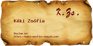 Kéki Zsófia névjegykártya